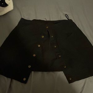 Black button up mini skirt
